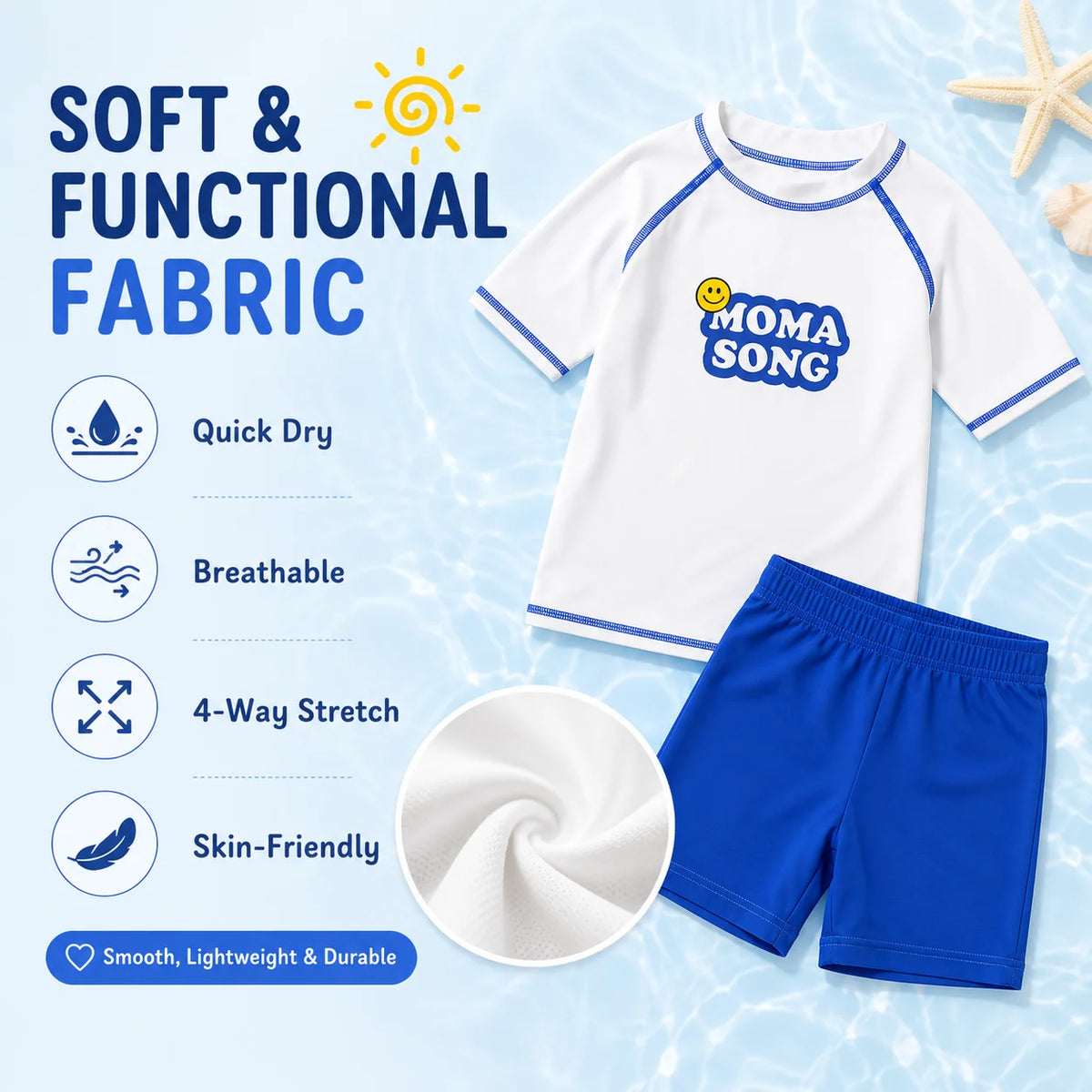 Boys Zip-Up Rash Guard Shorts Set – Safari Adventure view 3