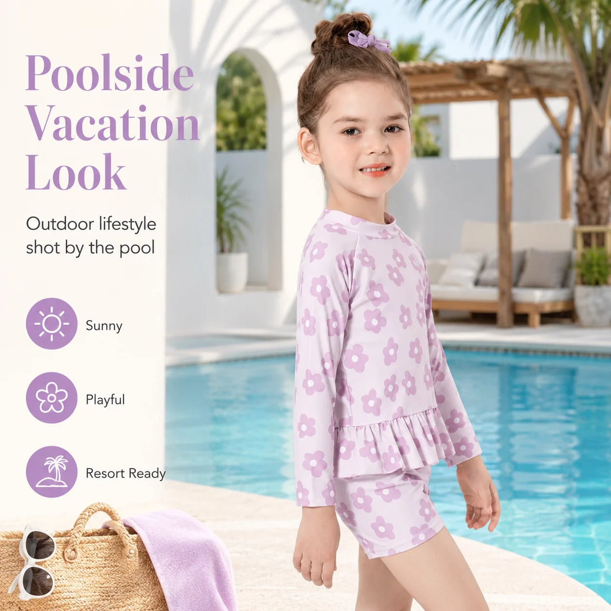 Girls Long Sleeve Rash Guard Set – Sweet Ruffles