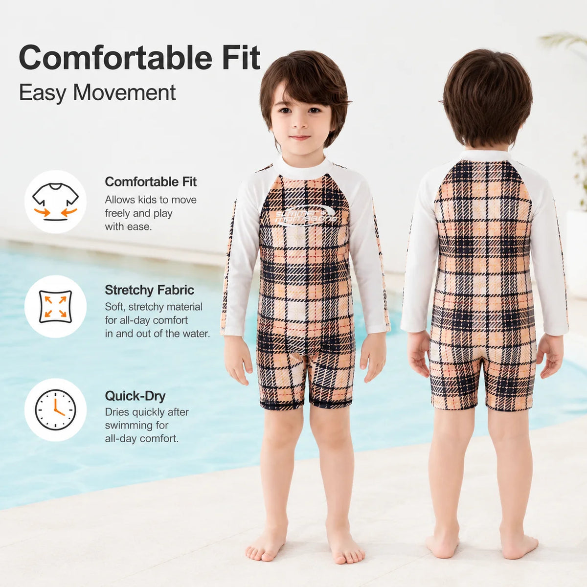 Boys Short Sleeve Swim Set – Ocean Breeze view 5
