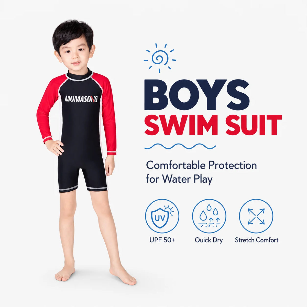 Boys Two-Piece Swim Set – Sandy Beach view 2