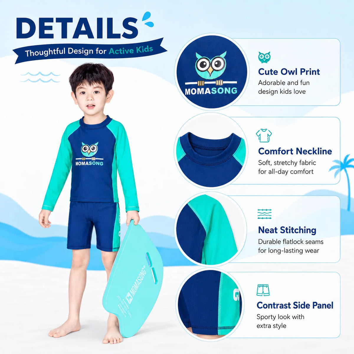 Boys Short Sleeve Swim Set – Ocean Whisper view 3