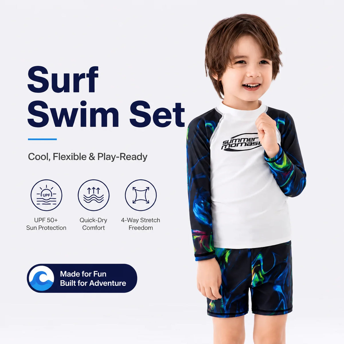Boys Two-Piece Swim Set – Sunny Beach view 2