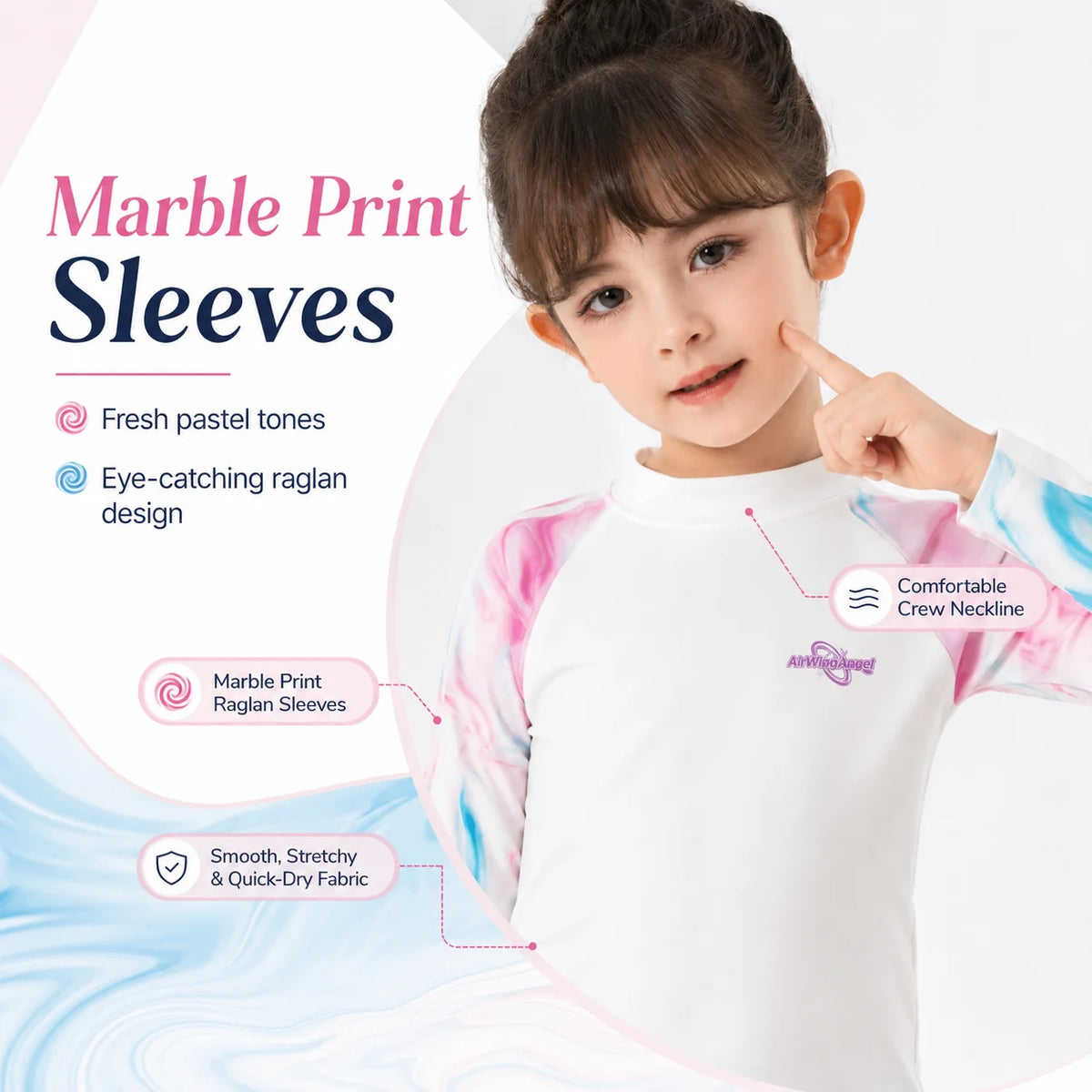 Girls Long Sleeve Rash Guard Set – Surfer Paradise view 3