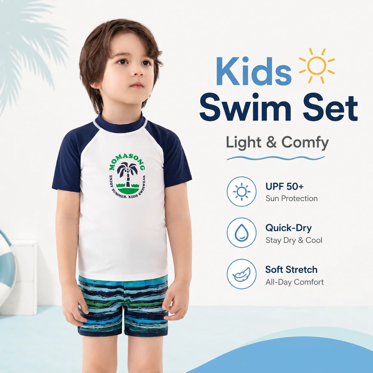 Boys Short Sleeve Swim Set – Aqua Fun view 2