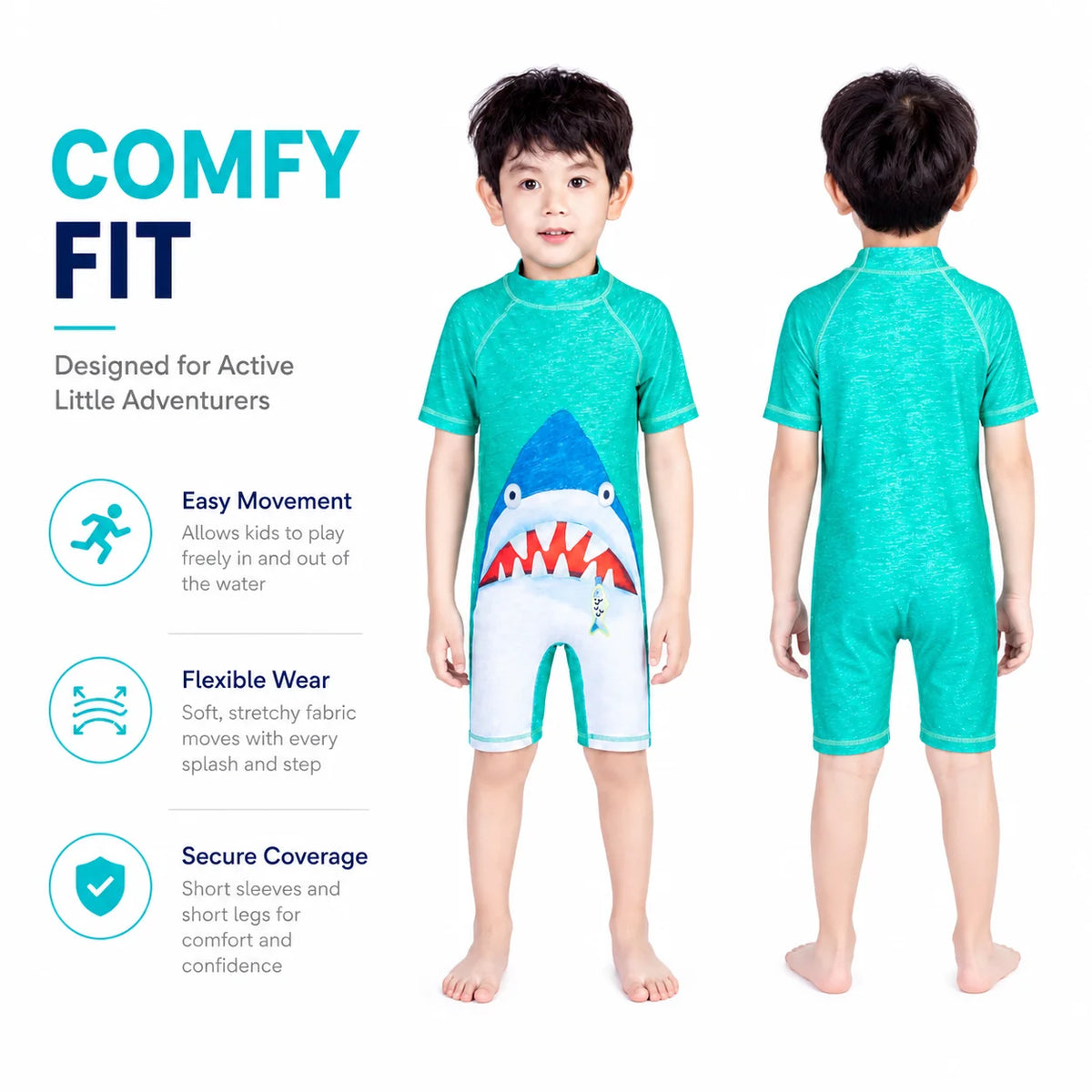 Boys Long Sleeve Rash Guard Set – Seashore Fun view 5