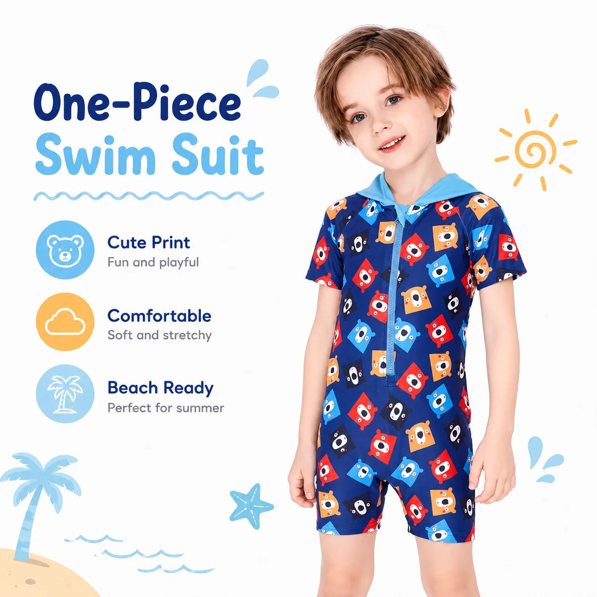 Boys Short Sleeve Swim Set – Cozy Cove view 2