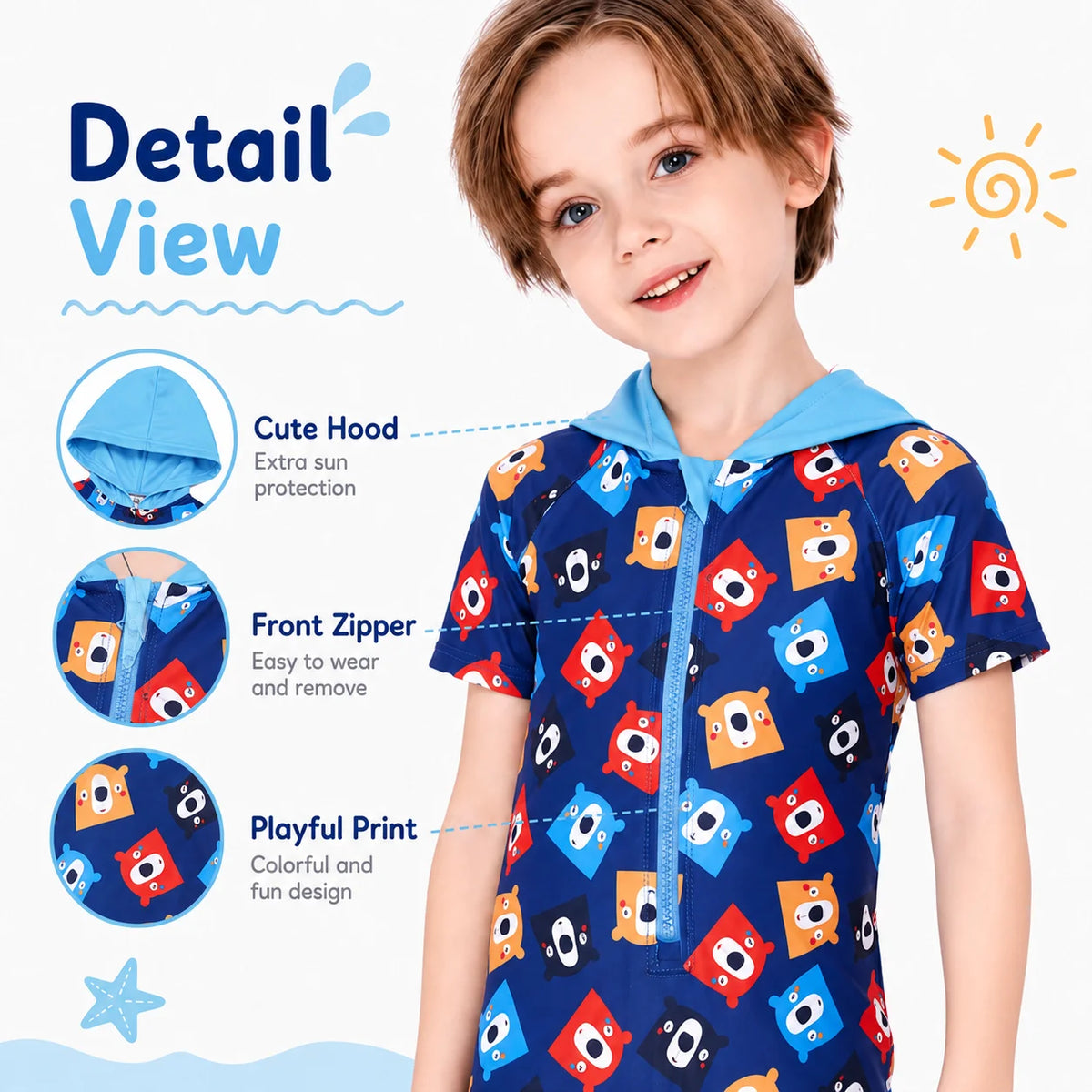 Boys Short Sleeve Swim Set – Cozy Cove view 3