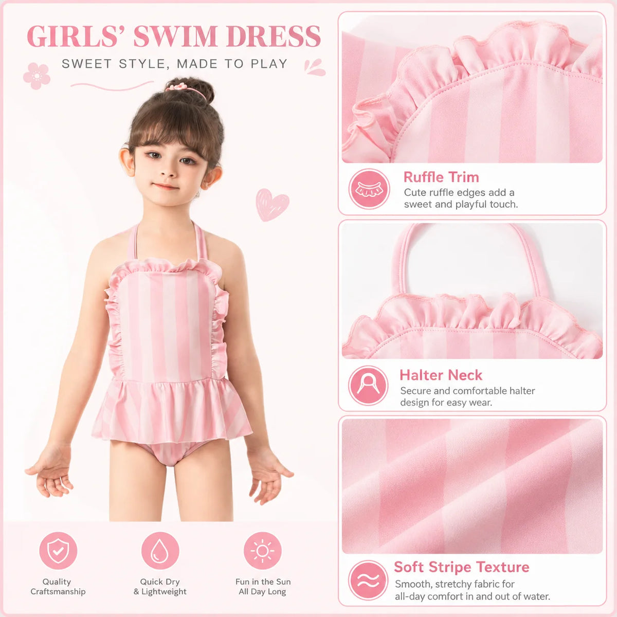 Girls Short Sleeve Swim Set – Starfish Fantasy view 2