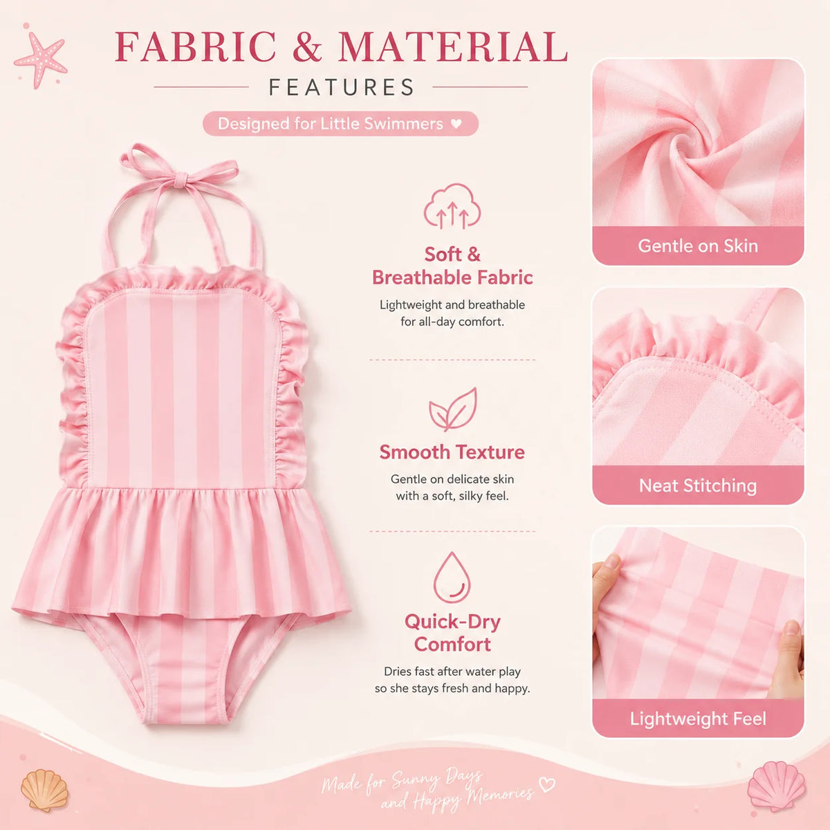 Girls Short Sleeve Swim Set – Starfish Fantasy view 3
