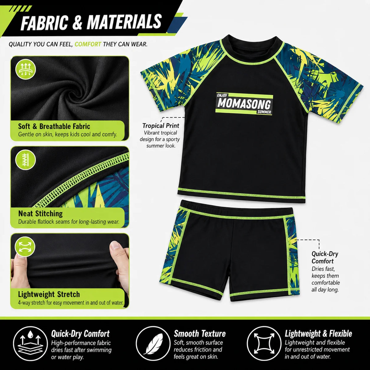 Boys Two-Piece Swim Set – Wave Rider view 3