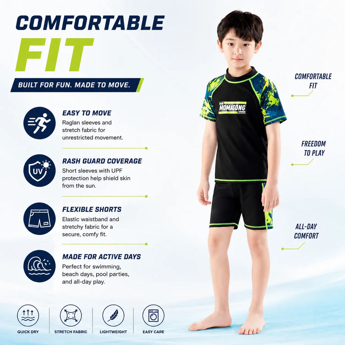 Boys Two-Piece Swim Set – Wave Rider view 4