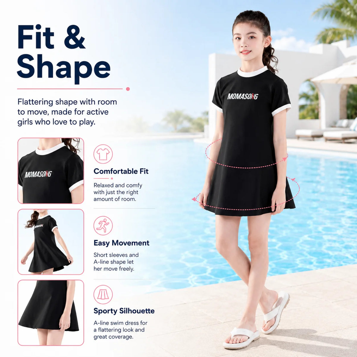 Girls Long Sleeve Rash Guard Set – Sweet Ruffles view 2