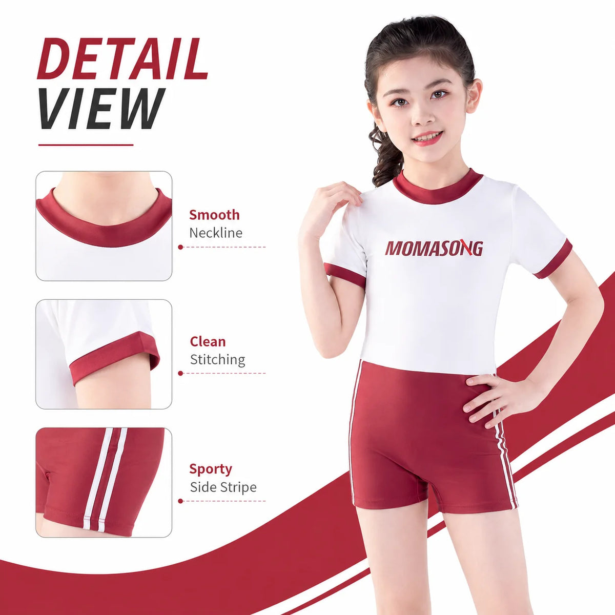 Girls Long Sleeve Rash Guard Set – Tropical Bloom view 3