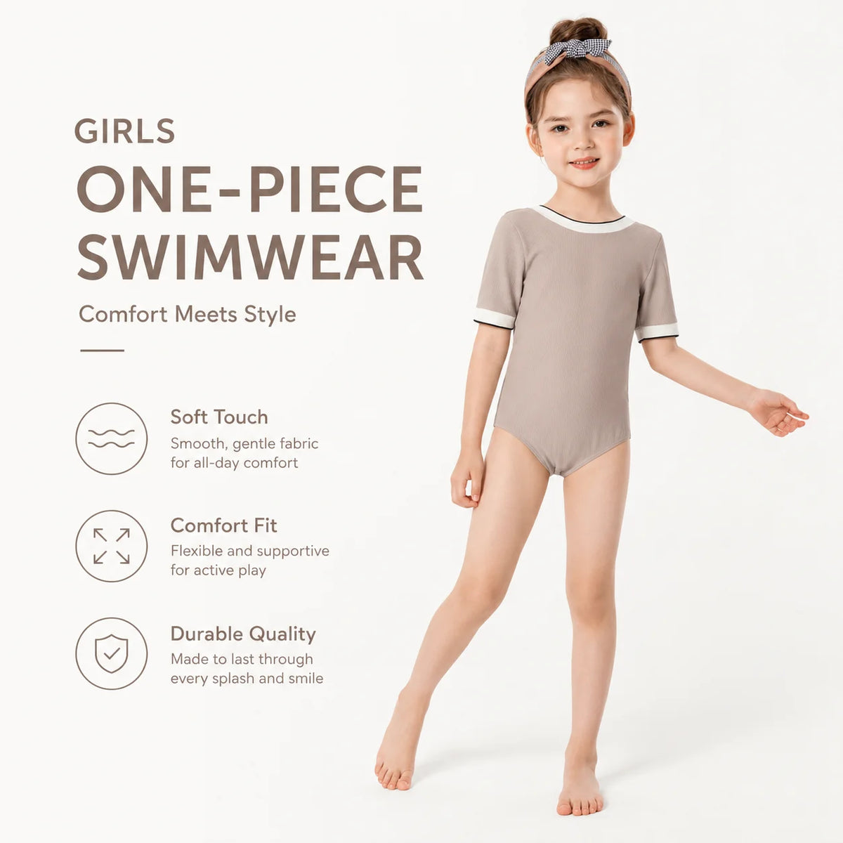 Girls Premium One-Piece Swimsuit – Surfer Paradise view 2