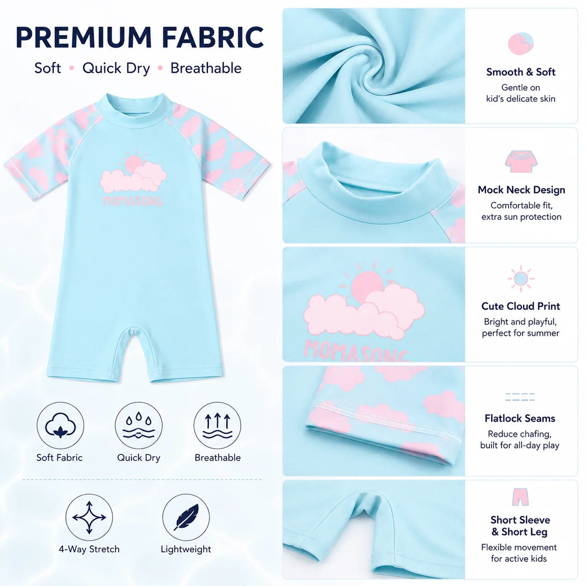 Girls Long Sleeve Rash Guard Set – Starfish Fantasy view 4