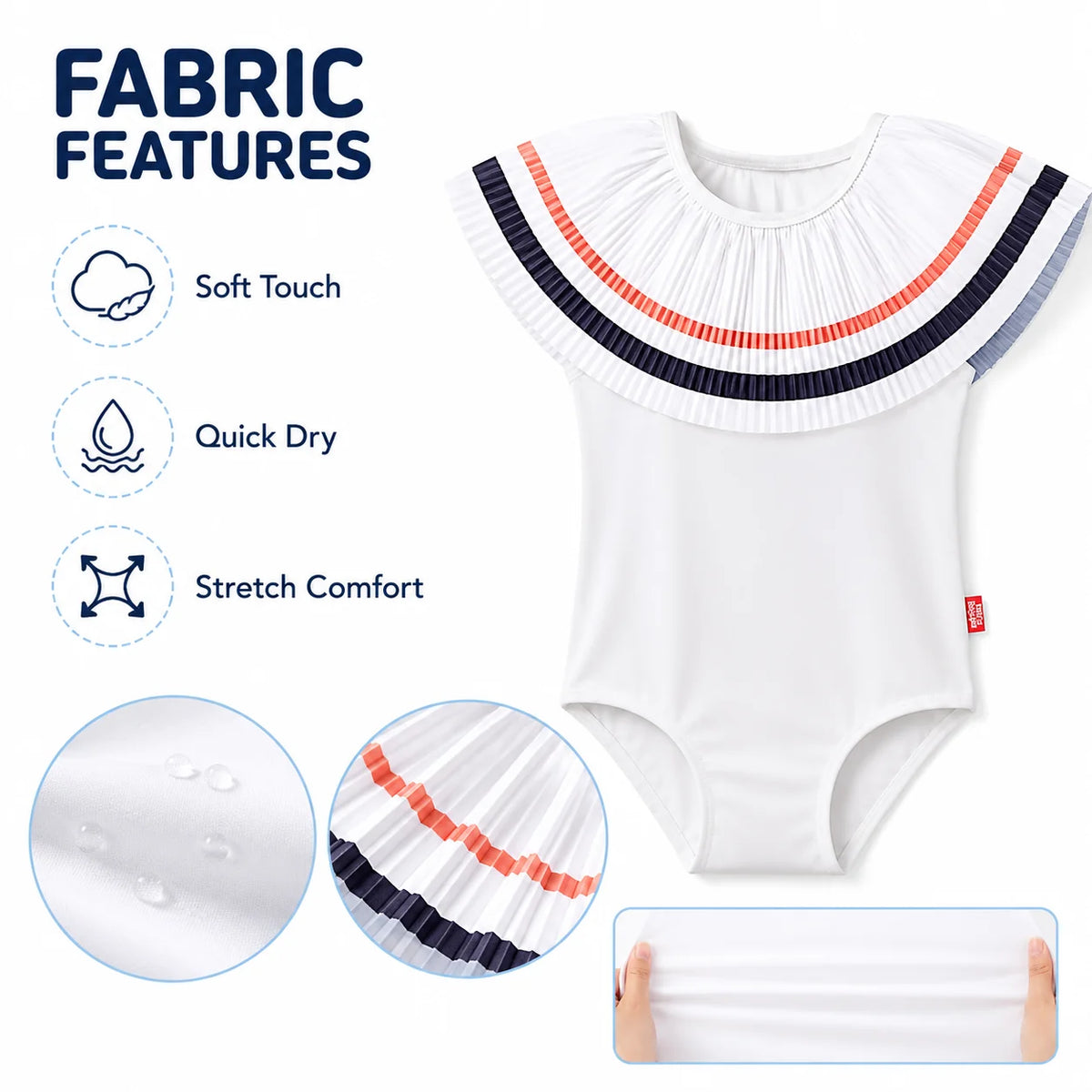 Girls One-Piece Rash Guard Swimsuit – Tropical Bloom view 4