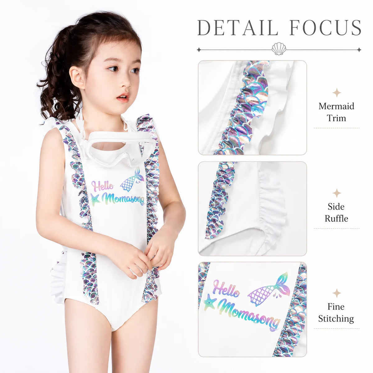 Girls Long Sleeve Rash Guard Set – Mermaid Magic view 3