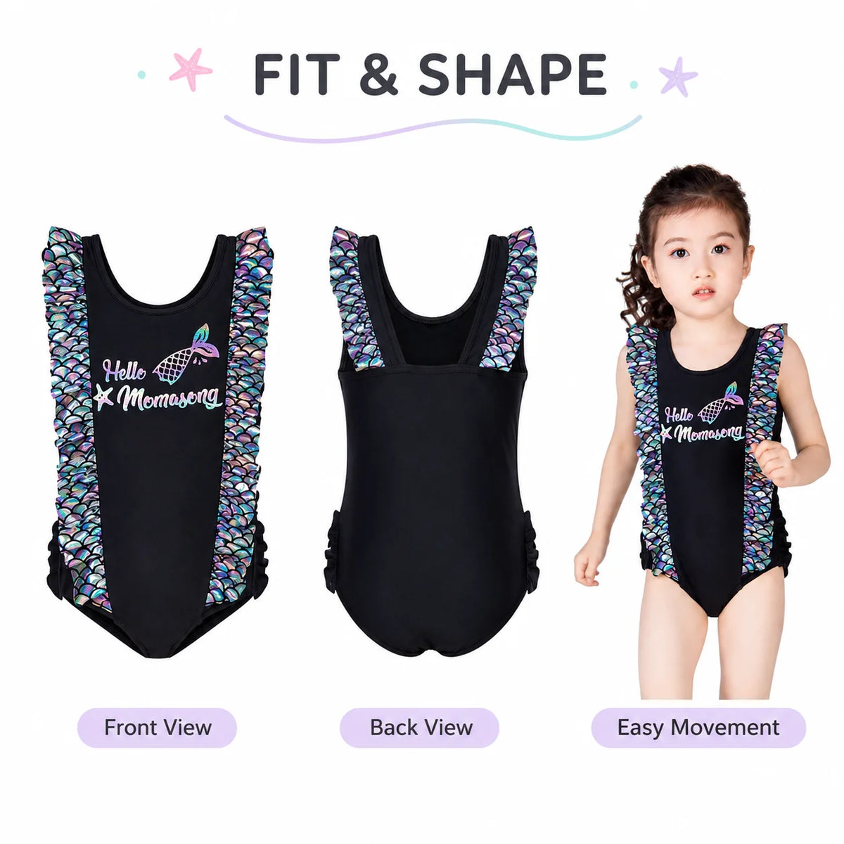 Girls Premium One-Piece Swimsuit – Coral Reef view 5