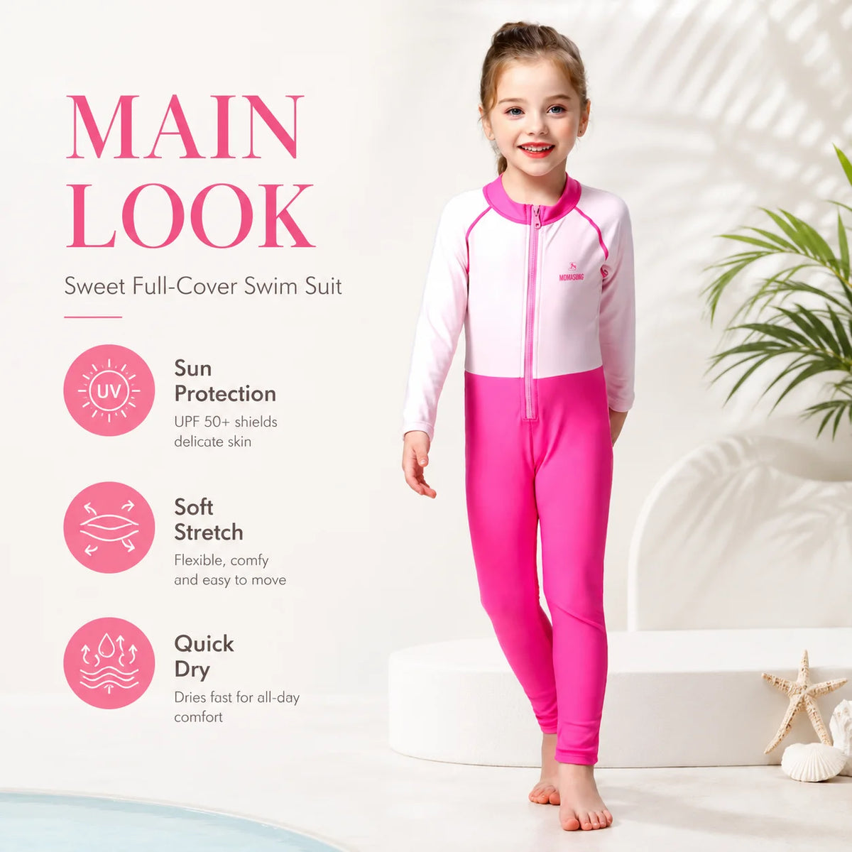 Girls Premium One-Piece Swimsuit – Sweet Ruffles view 2
