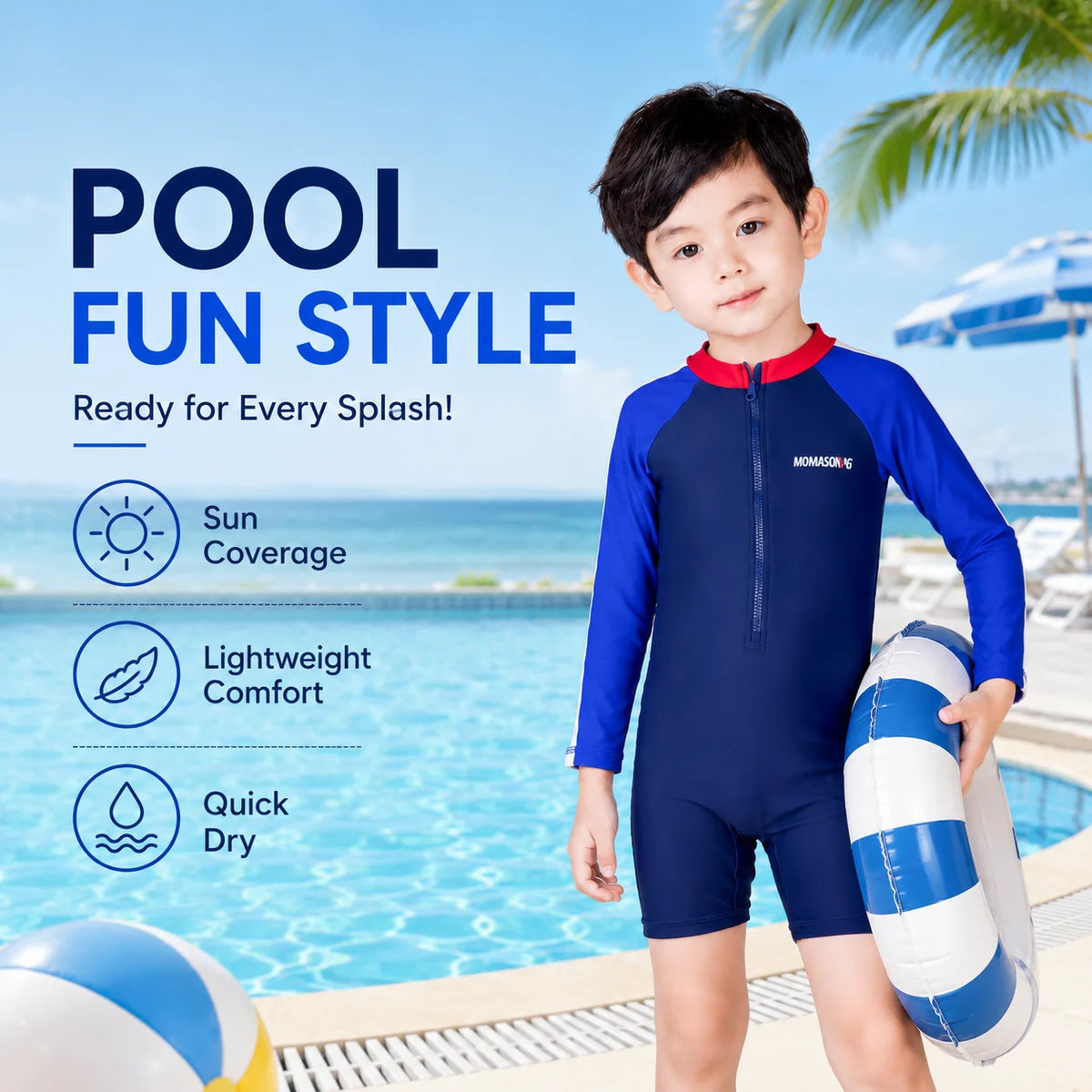 Boys Two-Piece Swim Set – Tropical Wave