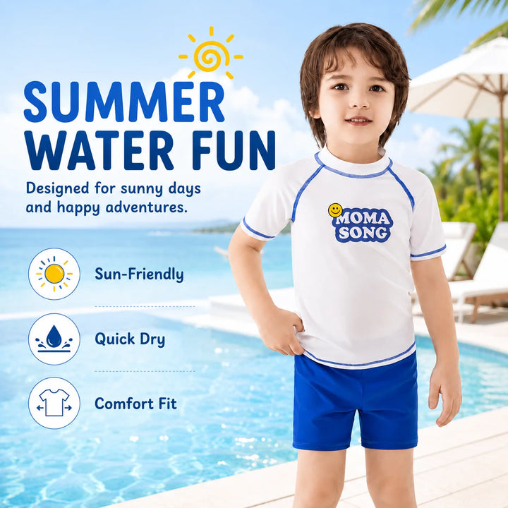 Boys Zip-Up Rash Guard Shorts Set – Safari Adventure