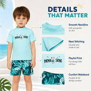 Boys One-Piece Rash Guard Swimsuit – Aqua Dream view 3
