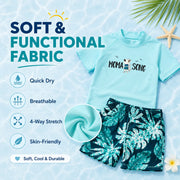 Boys One-Piece Rash Guard Swimsuit – Aqua Dream view 4