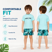 Boys One-Piece Rash Guard Swimsuit – Aqua Dream view 5