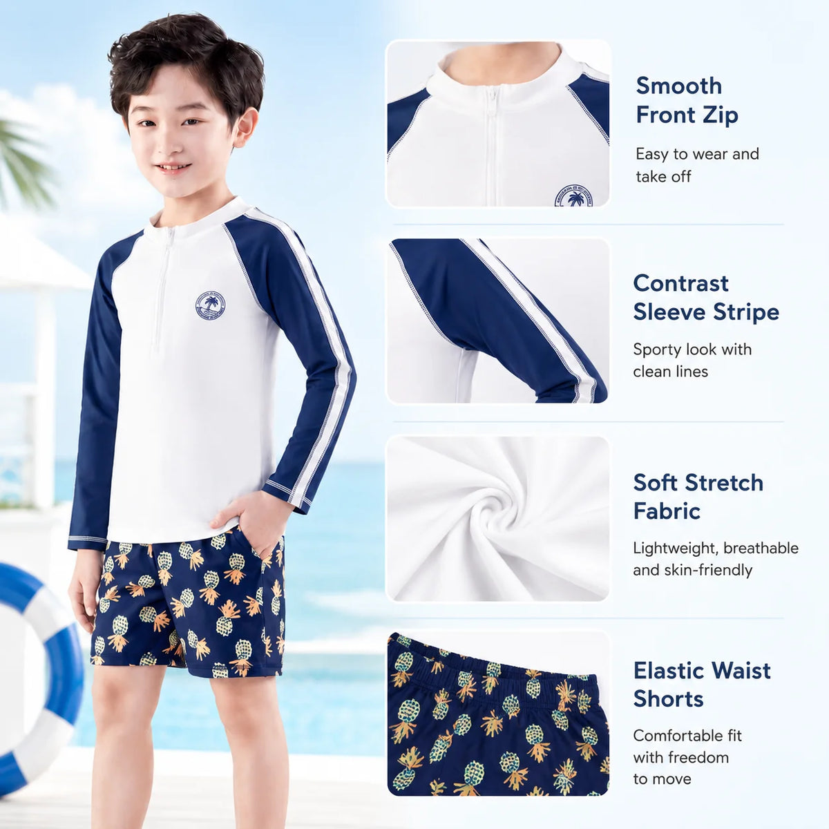 Boys Two-Piece Swim Set – Starfish Fantasy view 3