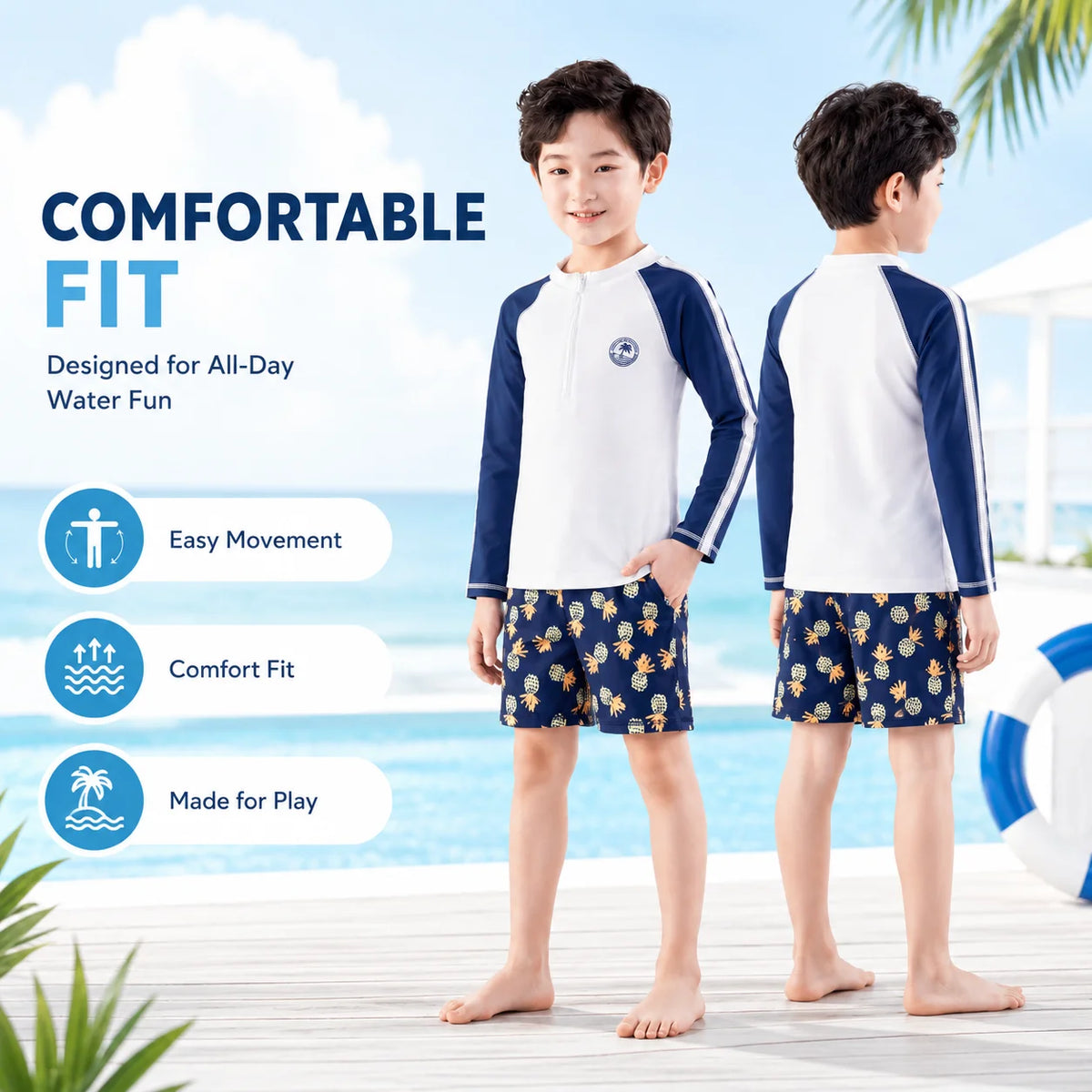 Boys Two-Piece Swim Set – Starfish Fantasy view 5