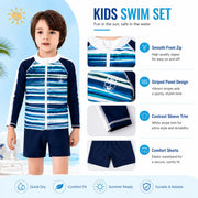 Boys Short Sleeve Swim Set – Jungle Leaf view 3