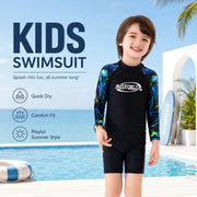 Boys Zip-Up Rash Guard Shorts Set – Sea Shell