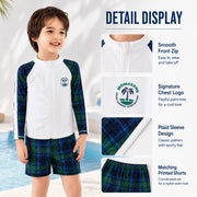 Boys One-Piece Rash Guard Swimsuit – Sunset Glow view 3