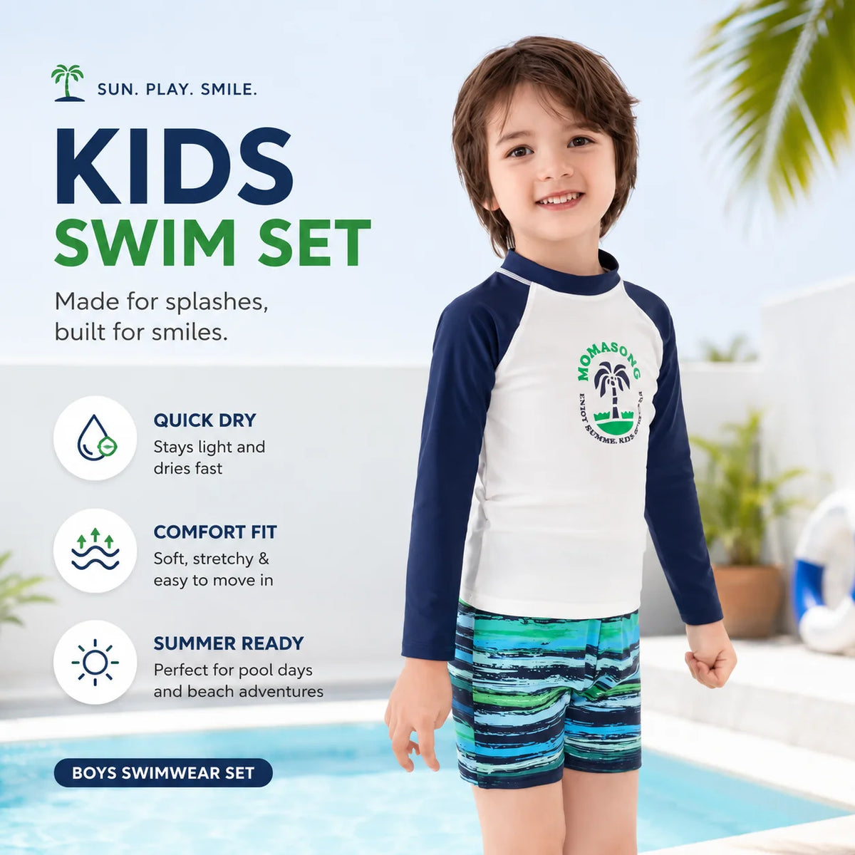 Boys Two-Piece Swim Set – Mermaid Magic view 2