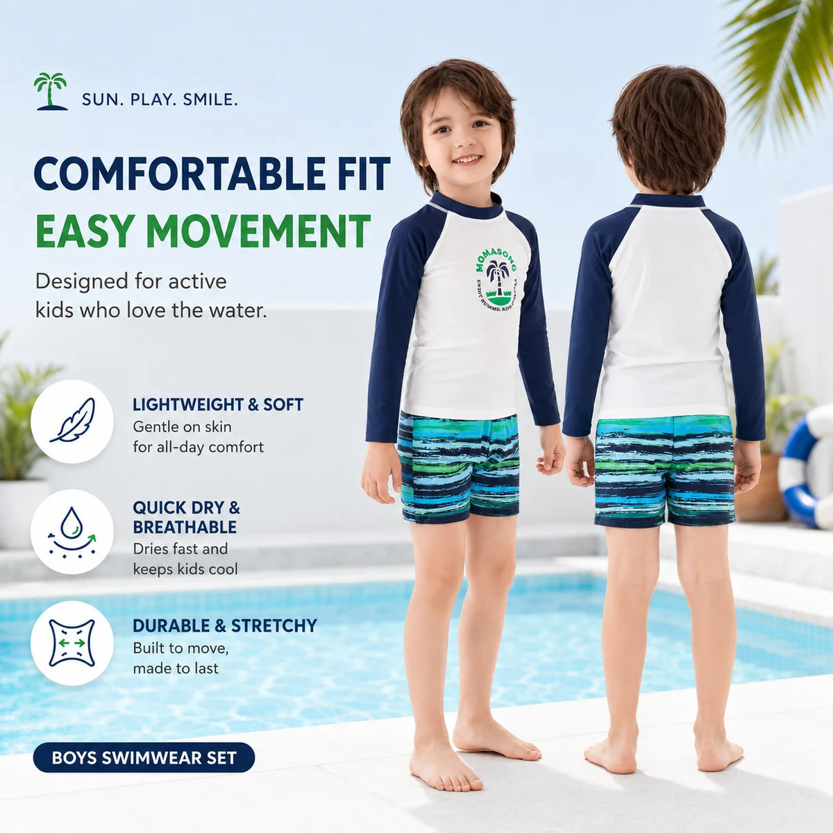 Boys Two-Piece Swim Set – Mermaid Magic view 5