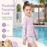 Girls Long Sleeve Rash Guard Set – Sweet Ruffles