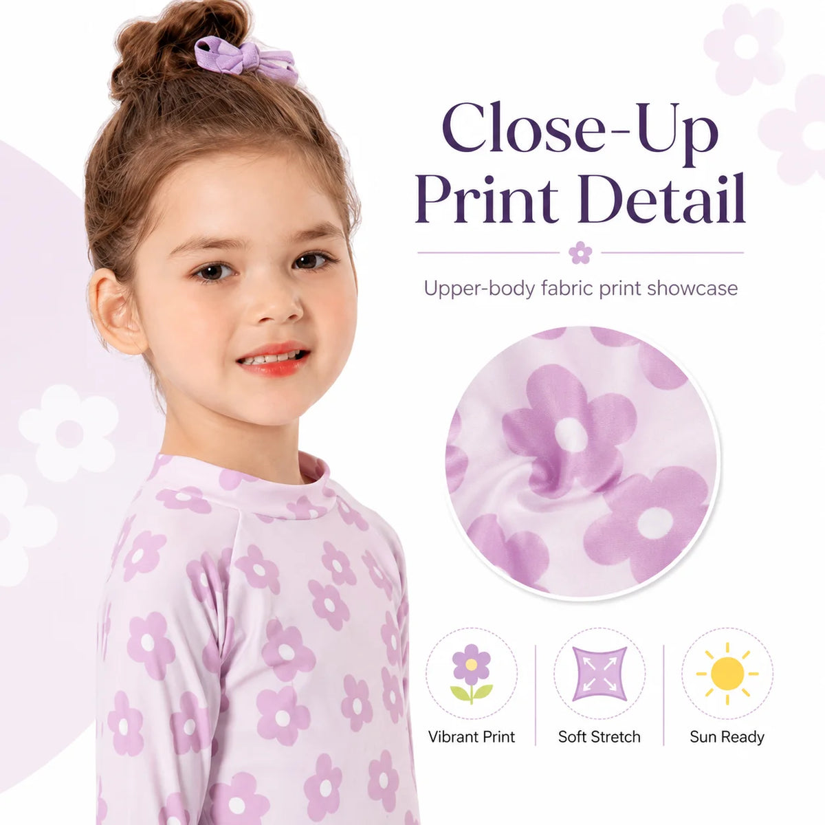 Girls Long Sleeve Rash Guard Set – Sweet Ruffles view 2