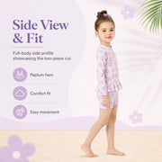 Girls Long Sleeve Rash Guard Set – Sweet Ruffles view 3