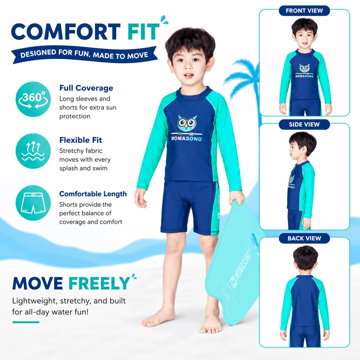 Boys Short Sleeve Swim Set – Ocean Whisper view 5