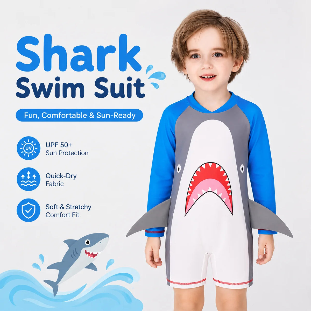 Boys One-Piece Rash Guard Swimsuit – Island Breeze view 2