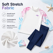 Girls Long Sleeve Rash Guard Set – Surfer Paradise view 4