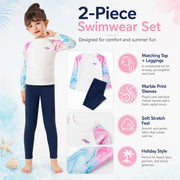 Girls Long Sleeve Rash Guard Set – Surfer Paradise view 8