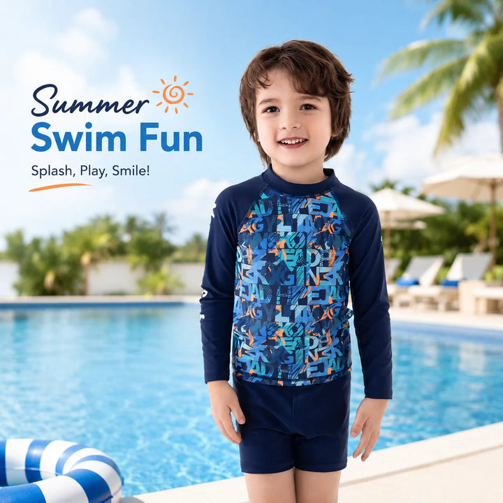 Boys Long Sleeve Rash Guard Set – Water Play