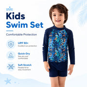 Boys Long Sleeve Rash Guard Set – Water Play view 2