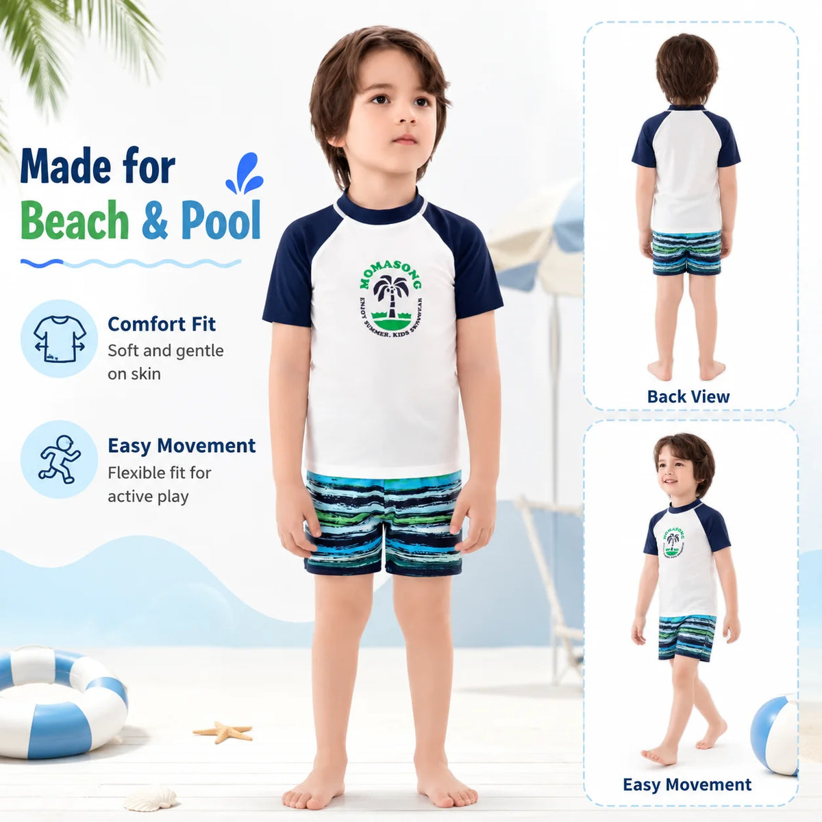 Boys Short Sleeve Swim Set – Aqua Fun view 5