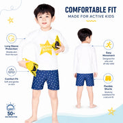 Boys Zip-Up Rash Guard Shorts Set – Tidal Wave view 5