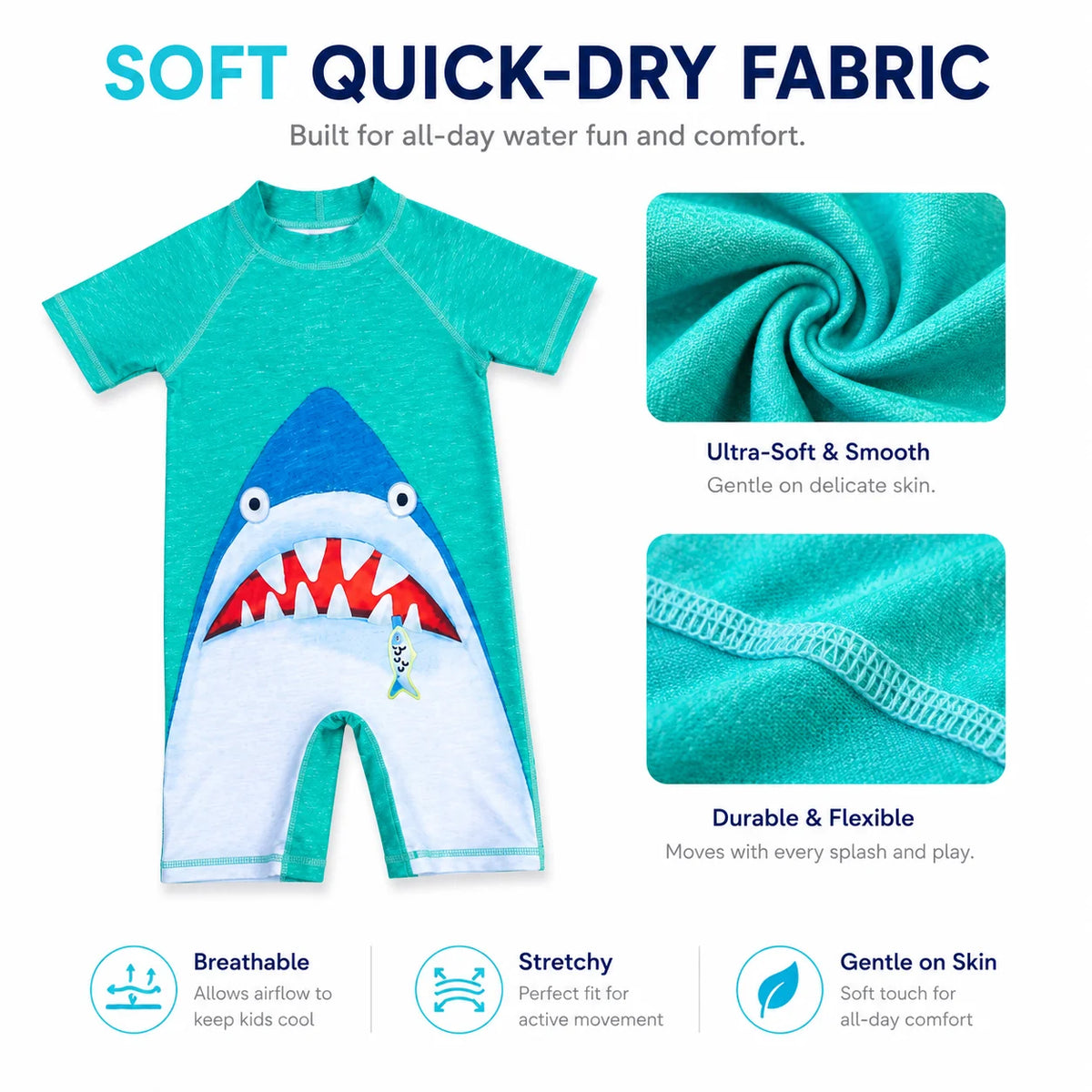 Boys Long Sleeve Rash Guard Set – Seashore Fun view 4
