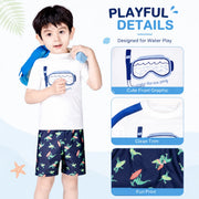 Boys Zip-Up Rash Guard Shorts Set – Marine Life view 3