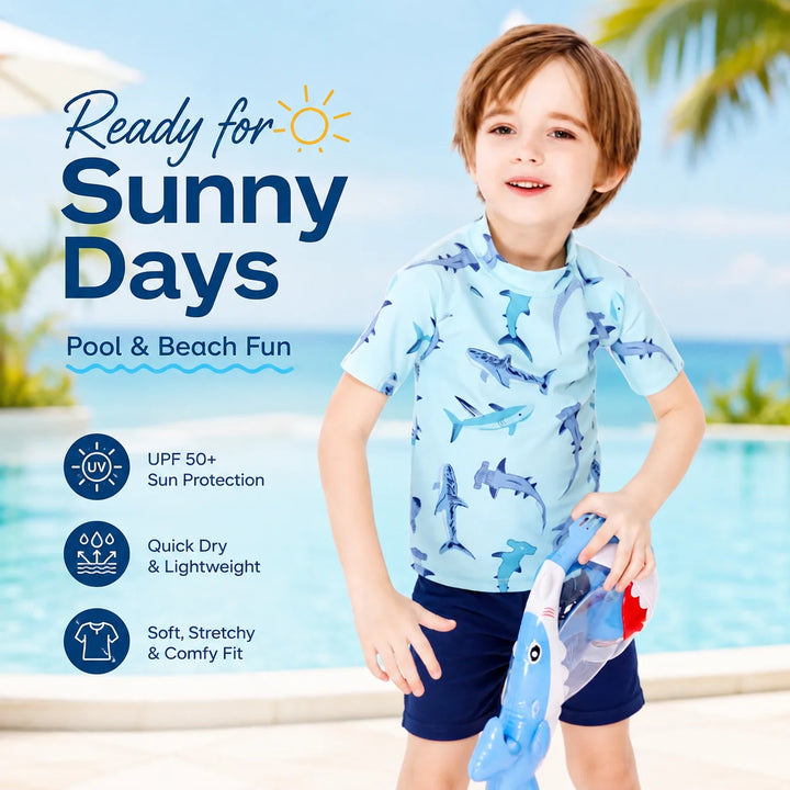 Boys One-Piece Rash Guard Swimsuit – Wave Catcher