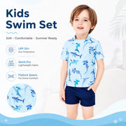 Boys One-Piece Rash Guard Swimsuit – Wave Catcher view 2
